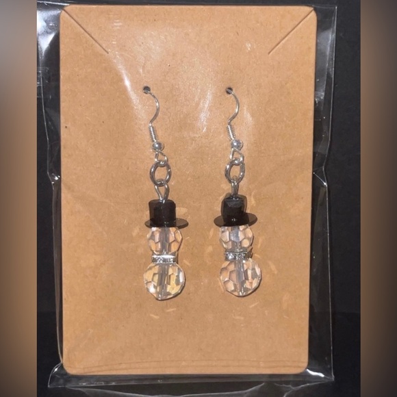 Crystal Snowman Earrings - Crystal Earrings - Snowman Earrings - Snowmen Earring - Picture 1 of 4